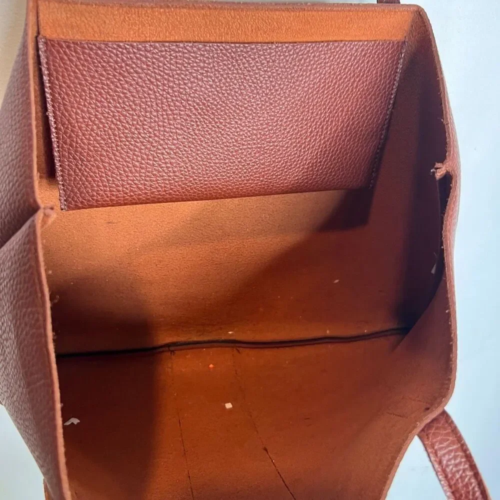 Vince Camuto Vegan Leather Tote Shoulder Bag Brown/Black
